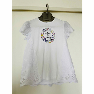 アナスイミニ(ANNA SUI mini)の新品タグ付き★アナスイミニ　花猫刺繍半袖　Tシャツサイズ140(Tシャツ/カットソー)