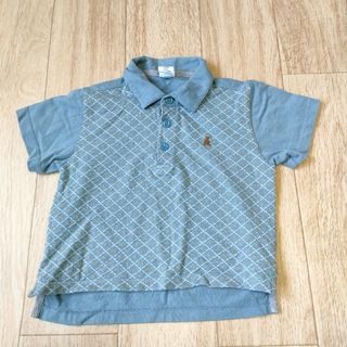 ベビーギャップ(babyGAP)のbaby GAP くすみライトブルー半袖ポロシャツ 90cm(Tシャツ/カットソー)