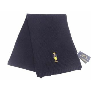 ポロラルフローレン(POLO RALPH LAUREN)の■新品■未使用■ POLO RALPH LAUREN ポロラルフローレン アクリル×ナイロン×ウール マフラー メンズ レディース ネイビー系 AS7433(その他)