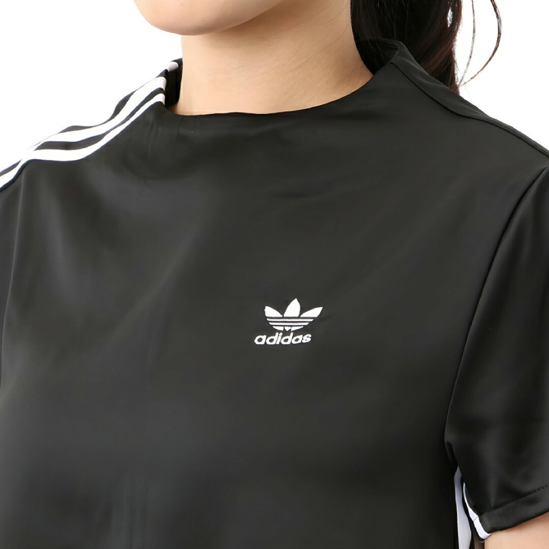 adidas(アディダス)の【新品】adidas★サテン Tシャツワンピース★ドレス★黒★L★レディース レディースのワンピース(ミニワンピース)の商品写真