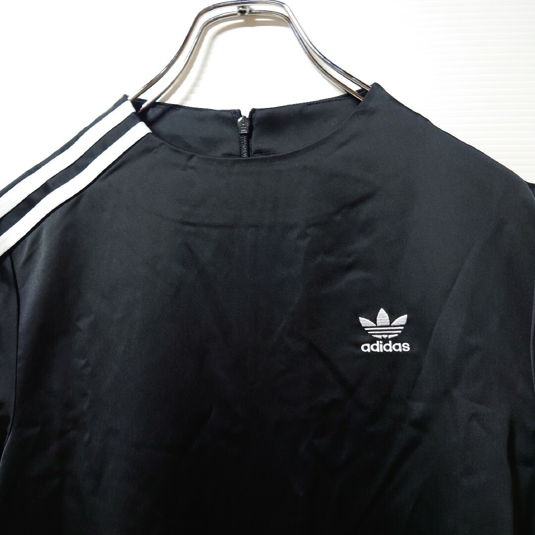 adidas(アディダス)の【新品】adidas★サテン Tシャツワンピース★ドレス★黒★L★レディース レディースのワンピース(ミニワンピース)の商品写真