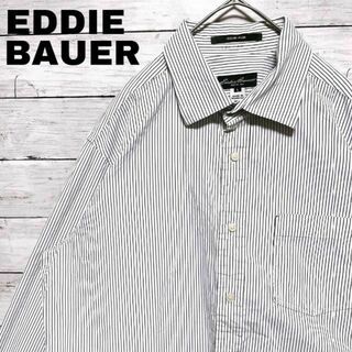 エディーバウアー(Eddie Bauer)の33i US古着 EddieBauer 長袖シャツ ストライプ 胸ポケット付き(シャツ)
