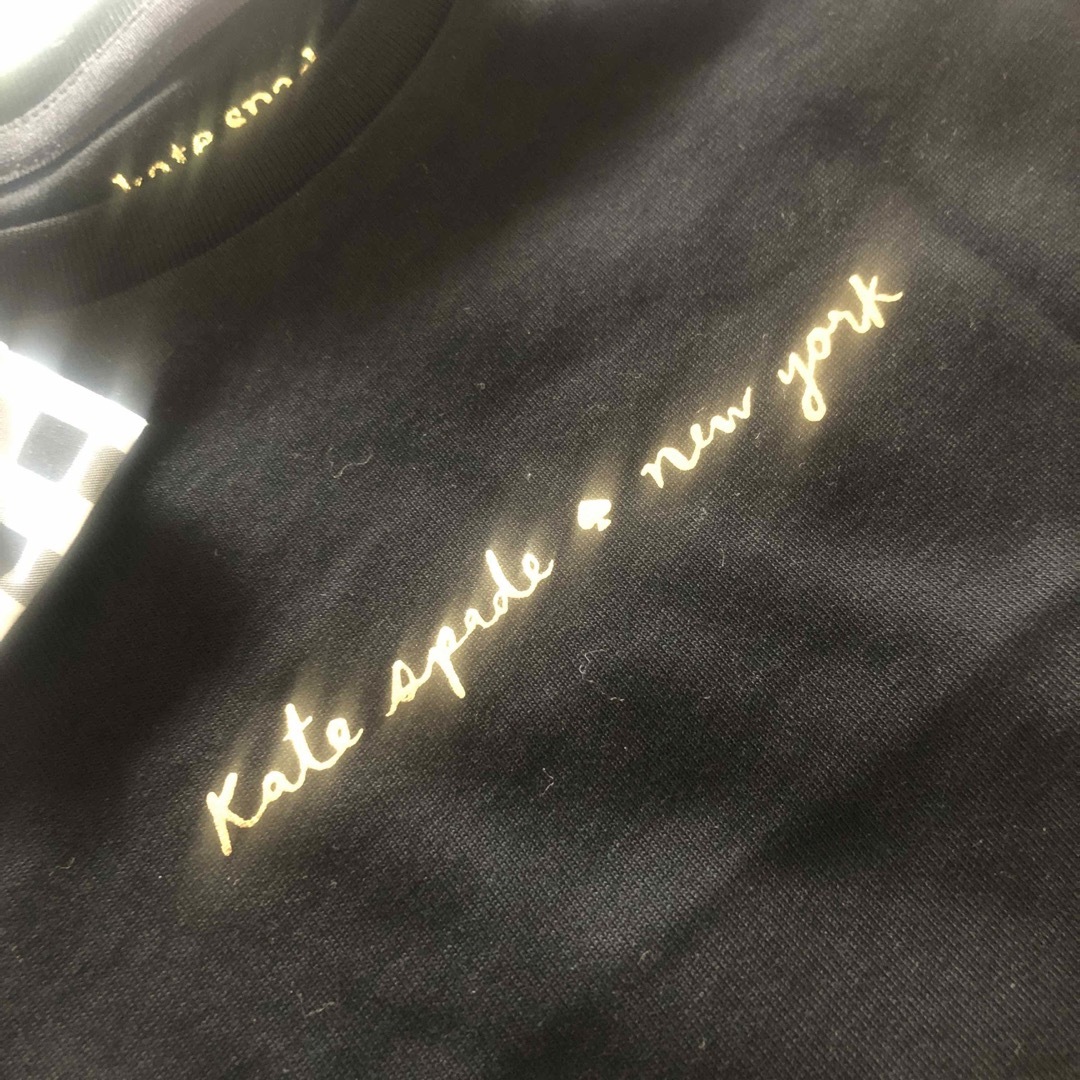 kate spade new york(ケイトスペードニューヨーク)のケイトスペース新品新作タグ付きトドラー ギンガムスリーブTシャツ100 キッズ/ベビー/マタニティのキッズ服女の子用(90cm~)(Tシャツ/カットソー)の商品写真