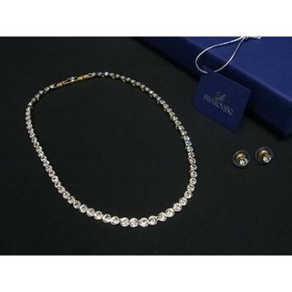 スワロフスキー(SWAROVSKI)の■新品同様■ SWAROVSKI スワロフスキー ラインストーン ネックレス ピアス アクセサリー 2点セット レディース ゴールド系 AV9106(ネックレス)