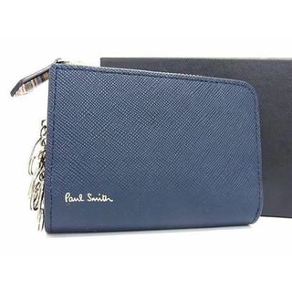 ポールスミス(Paul Smith)の■新品同様■ Paul Smith ポールスミス レザー 4連 キーケース コインケース カード入れ 小銭入れ ネイビー系 BG7432(その他)