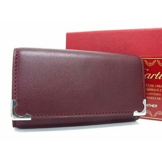 ■極美品■ Cartier カルティエ レザー 4連 キーケース 鍵入れ メンズ レディース ボルドー系 BG7435