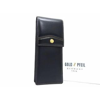 ゴールドファイル(GOLD PFEIL)の■新品■未使用■ GOLD PFEIL ゴールドファイル レザー ペンケース 筆入れ ペン入れ 文房具 メンズ レディース ブラック系 BI1410(その他)