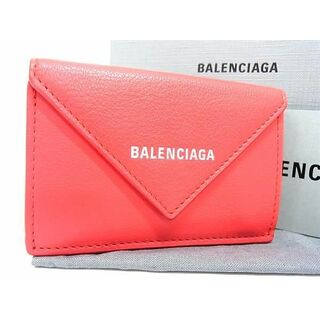 Balenciaga - ■新品同様■ BALENCIAGA バレンシアガ 391446 ペーパーミニ レザー 三つ折り 財布 ウォレット レディース レッド系 CC2024