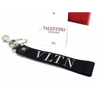 valentino garavani - ■極美品■ VALENTINO GARAVANI ヴァレンティノ ガラヴァーニ キャンバス ストラップ チャーム キーホルダー ブラック系 AU1218