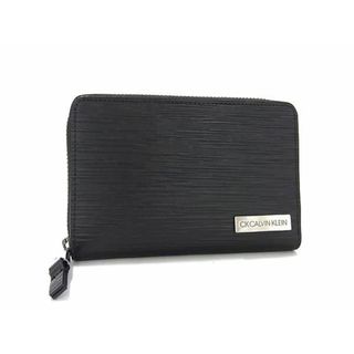 Calvin Klein - ■新品■未使用■ Calvin Klein カルバンクライン タット PVC ラウンドファスナー 財布 ウォレット メンズ ブラック系 FC0033