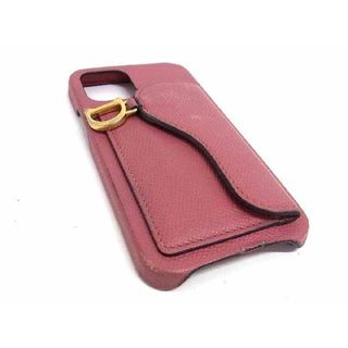 ChristianDior クリスチャンディオール サドル レザー iPhone12/12Pro対応 アイフォンケース スマホケース ピンク系 AV8771