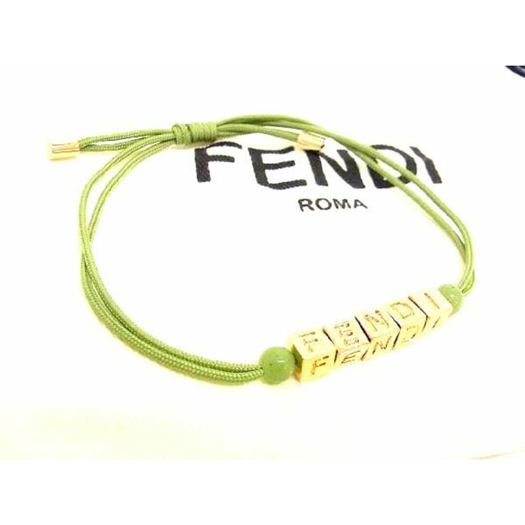 FENDI(フェンディ)の■新品同様■ FENDI フェンディ レザー ブレスレット アクセサリー レディース グリーン系×ゴールド系 AW5352 メンズの時計(腕時計(アナログ))の商品写真