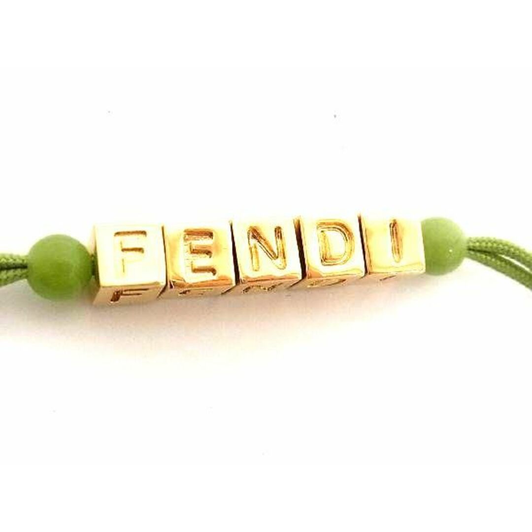 FENDI(フェンディ)の■新品同様■ FENDI フェンディ レザー ブレスレット アクセサリー レディース グリーン系×ゴールド系 AW5352 メンズの時計(腕時計(アナログ))の商品写真