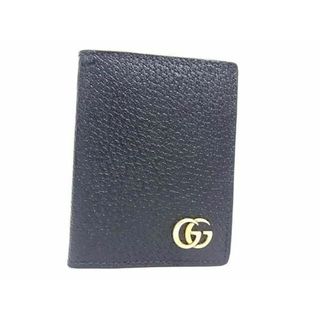 グッチ(Gucci)の■新品同様■ GUCCI グッチ 428737 GGマーモント レザー カードケース カード入れ 名刺入れ メンズ ブラック系 AW1854(その他)