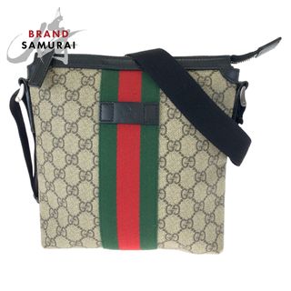 グッチ(Gucci)のGUCCI グッチ シェリーライン ベージュ ブラウン 茶 GGスプリームキャンバス 471454 ショルダーバッグ 斜め掛け レディース 405657 【中古】(ショルダーバッグ)