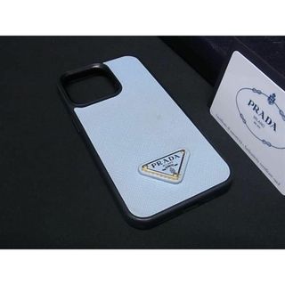 プラダ(PRADA)の■美品■ PRADA プラダ 1ZH149 サフィアーノレザー iPhone13 Pro対応 アイフォンケース スマホケース ブルー系×ブラック系 FC0005(その他)