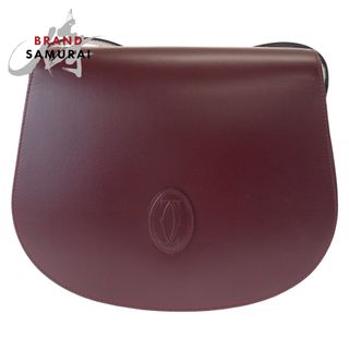 Cartier - 超美品 CARTIER カルティエ マストライン レッド 赤 レザー ショルダーバッグ 斜め掛け レディース 405652 【中古】