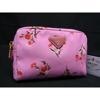 プラダ(PRADA)の■新品■未使用■ PRADA プラダ 1NA021 キャンバス フラワー 花柄 ポーチ マルチケース 小物入れ レディース ピンク系 AW1888(その他)