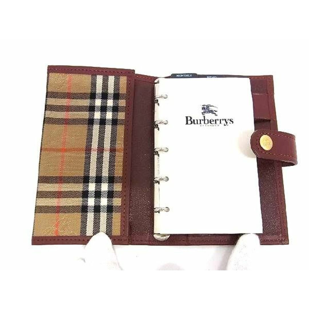 BURBERRY(バーバリー)の■新品同様■ Burberrys バーバリーズ ノバチェック キャンバス×レザー 5穴式 手帳カバー スケジュール帳 レディース ブラウン系 AW5285 レディースのファッション小物(その他)の商品写真