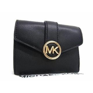 マイケルコース(Michael Kors)の■新品■未使用■ MICHAEL KORS マイケルコース レザー×PVC 三つ折り 財布 ウォレット レディース ブラック系 AW5282(その他)