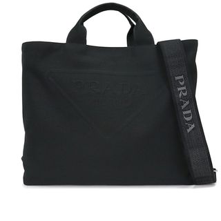 プラダ(PRADA)のプラダ 三角ロゴ 2WAY 斜め掛け ショルダー トート ハンドバッグ CANAPA キャンバス ネロ ブラック 黒 シルバー金具 2VG081 箱付 PRADA（新品・未使用品）(トートバッグ)