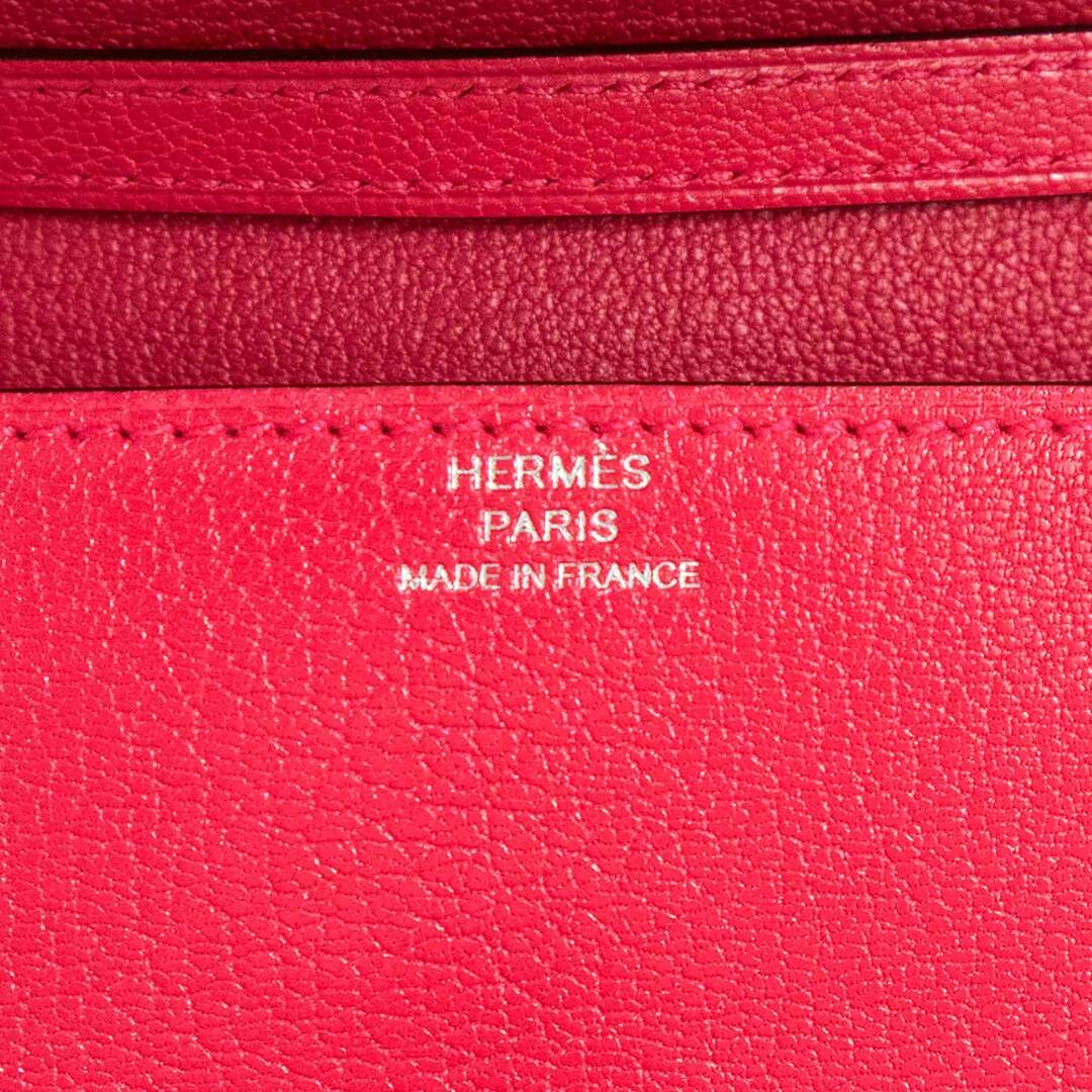 Hermes(エルメス)のエルメス シェーヌダンクル  ショルダー コンパクト ウォレット 二つ折り財布 シェーブルミゾール レザー ローズ エクストリーム ピンク シルバー金具 B刻印 箱付 レディースのファッション小物(財布)の商品写真