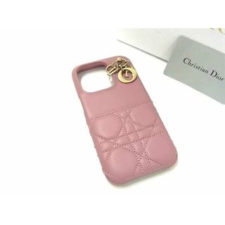 ディオール(Dior)の■美品■ ChristianDior ディオール レディディオール カナージュ レザー iPhone14Pro対応 アイフォンケース ピンク系 BG5050(その他)