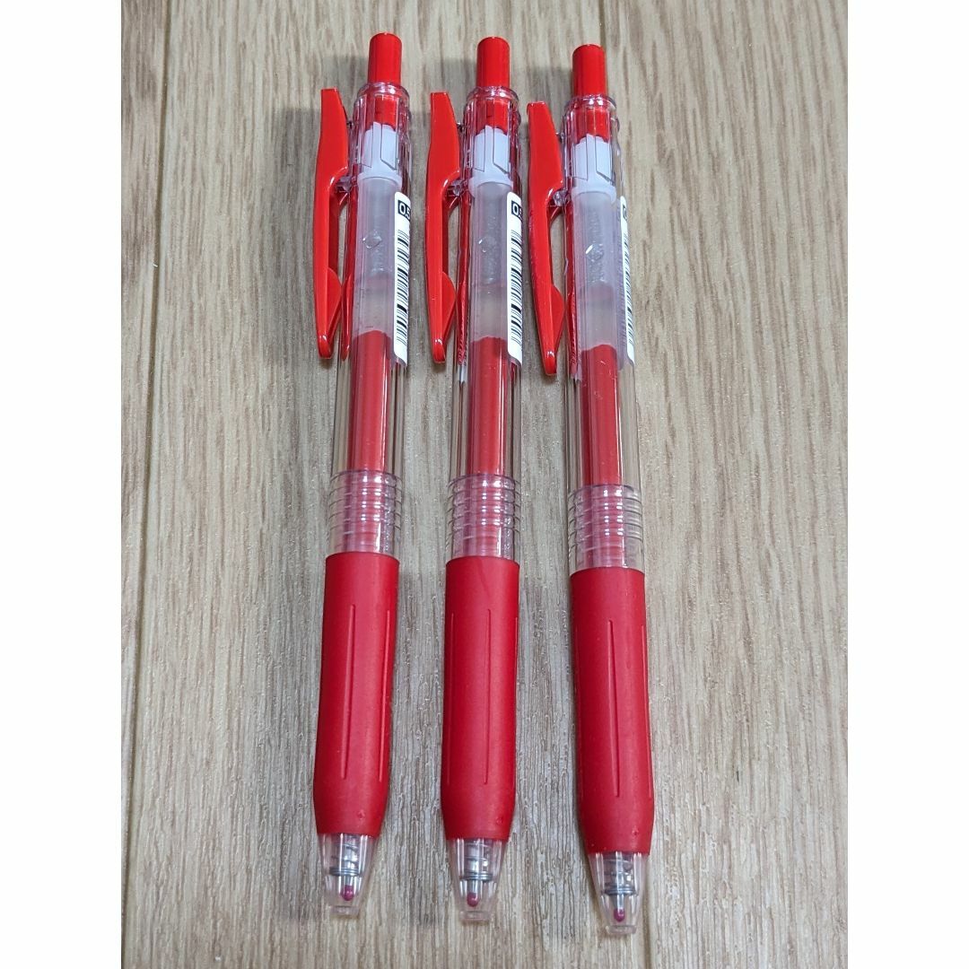 ゼブラ サラサ CLIP ボールペン 3本 赤 インテリア/住まい/日用品の文房具(ペン/マーカー)の商品写真