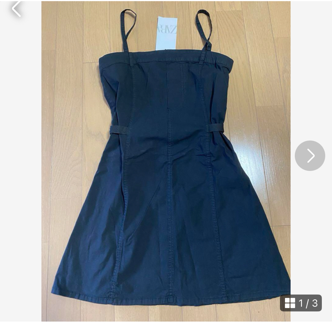 ZARA(ザラ)の新品  未使用☆ZARA カーゴミニワンピース レディースのワンピース(ミニワンピース)の商品写真