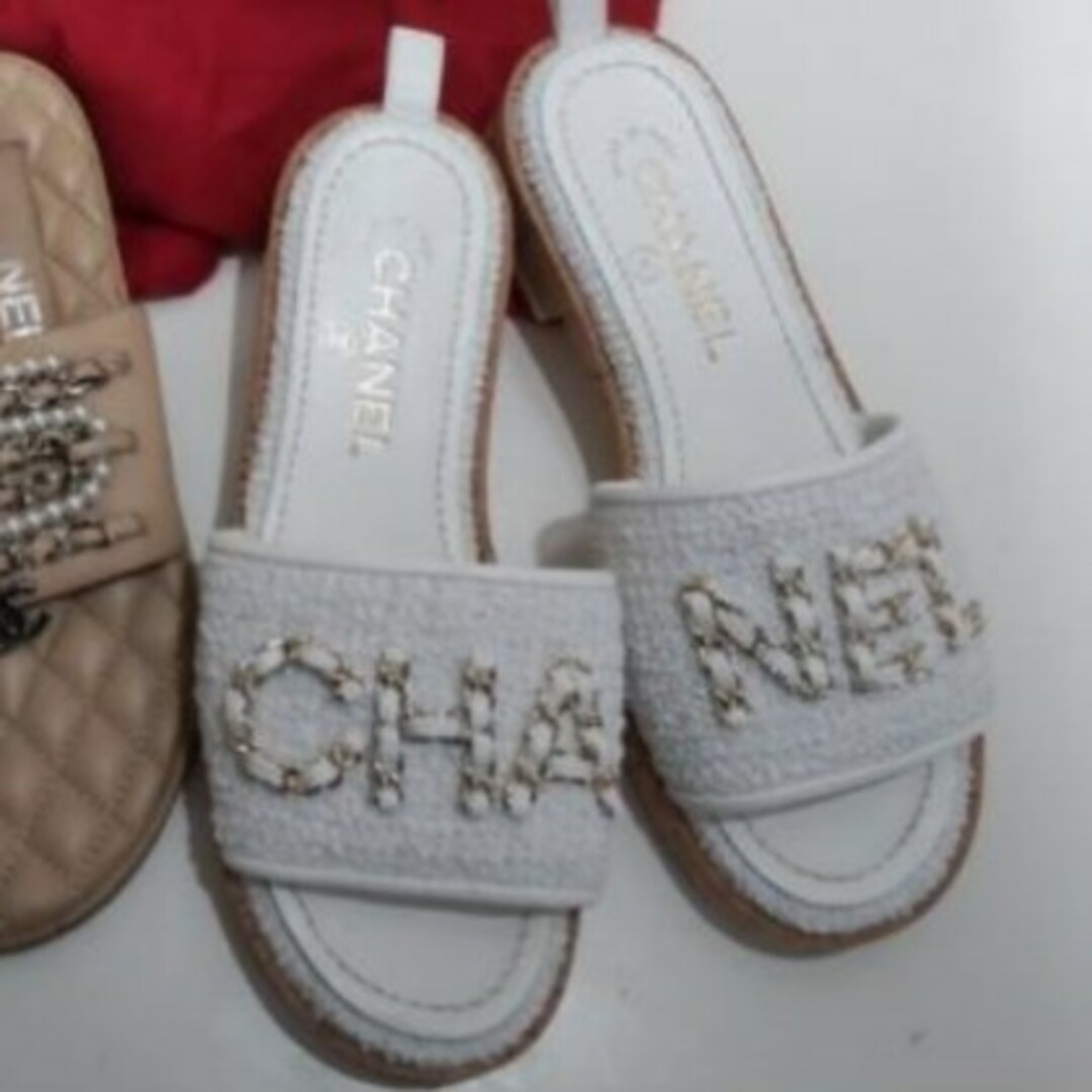 CHANEL(シャネル)の専用出品　シャネル　ツィードサンダル レディースの靴/シューズ(サンダル)の商品写真