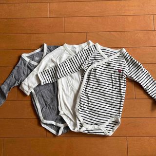 プチバトー(PETIT BATEAU)のPETIT BATEAU ロンパース(3枚セット)(ロンパース)