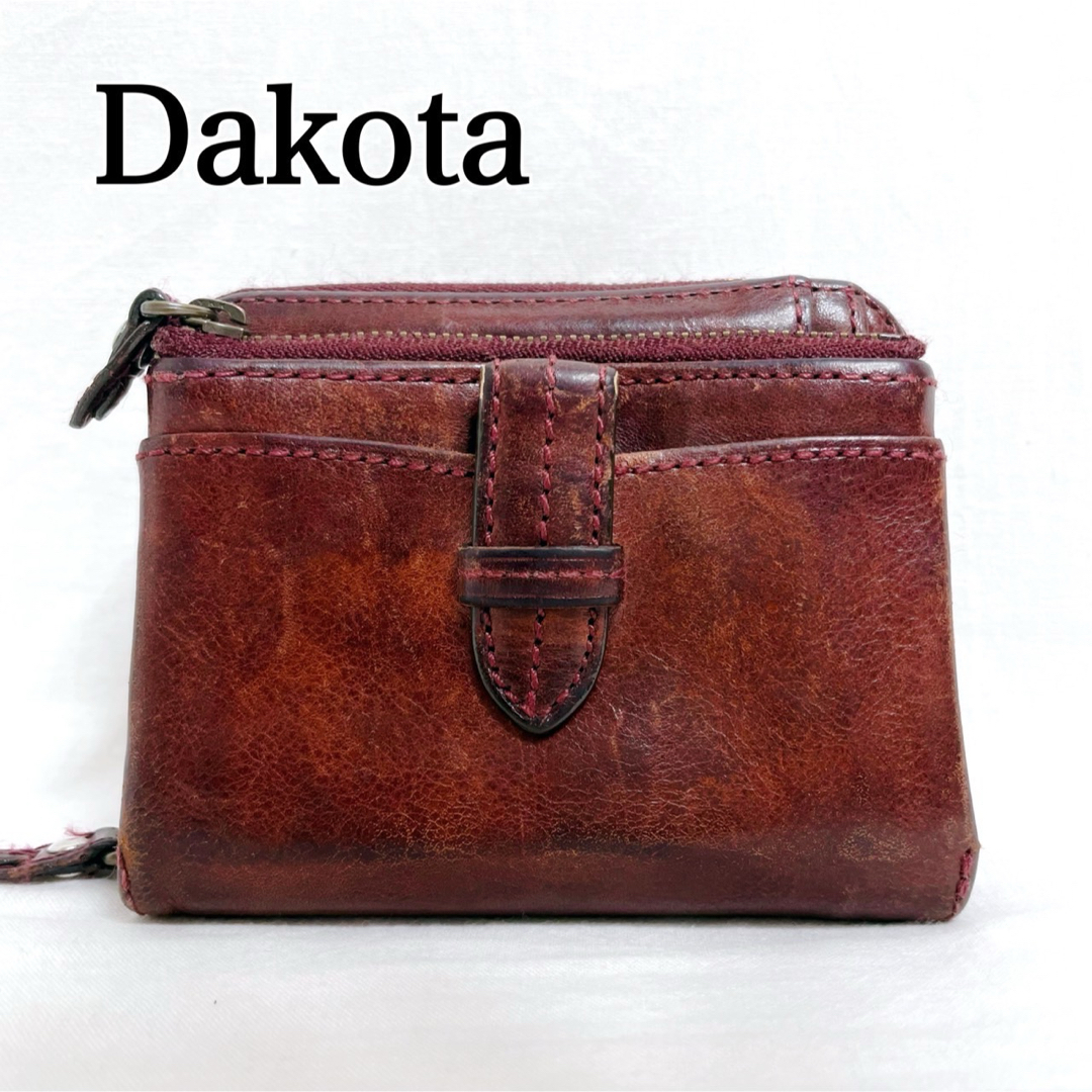 Dakota(ダコタ)のダコタ　Dakota クラプトン　二つ折り財布　ワイン　牛革　レザー レディースのファッション小物(財布)の商品写真