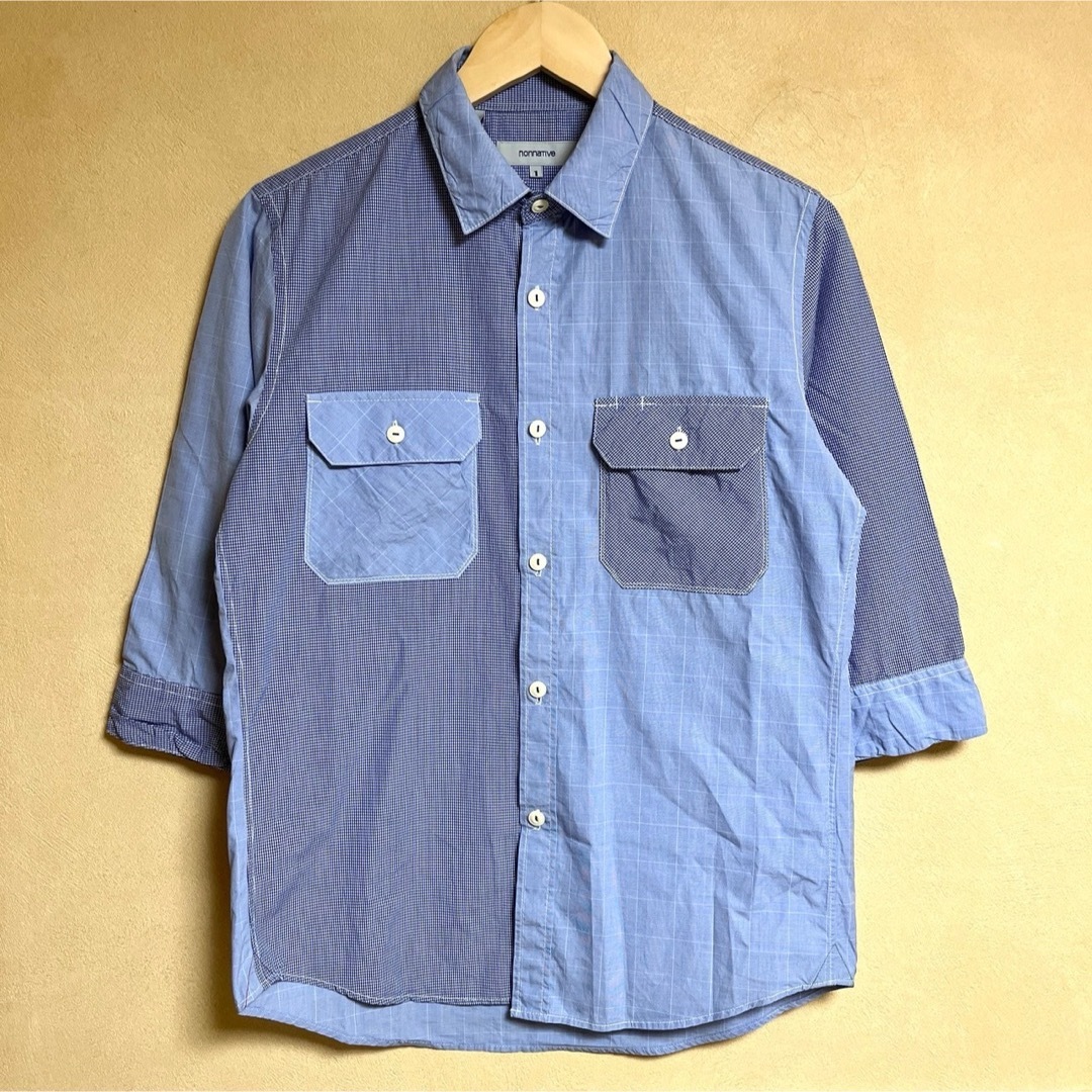 nonnative(ノンネイティブ)のnonnative / ノンネイティブ アシンメトリー チェックシャツ 7分丈 メンズのトップス(Tシャツ/カットソー(七分/長袖))の商品写真