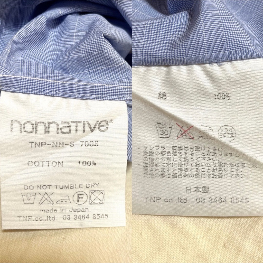 nonnative(ノンネイティブ)のnonnative / ノンネイティブ アシンメトリー チェックシャツ 7分丈 メンズのトップス(Tシャツ/カットソー(七分/長袖))の商品写真