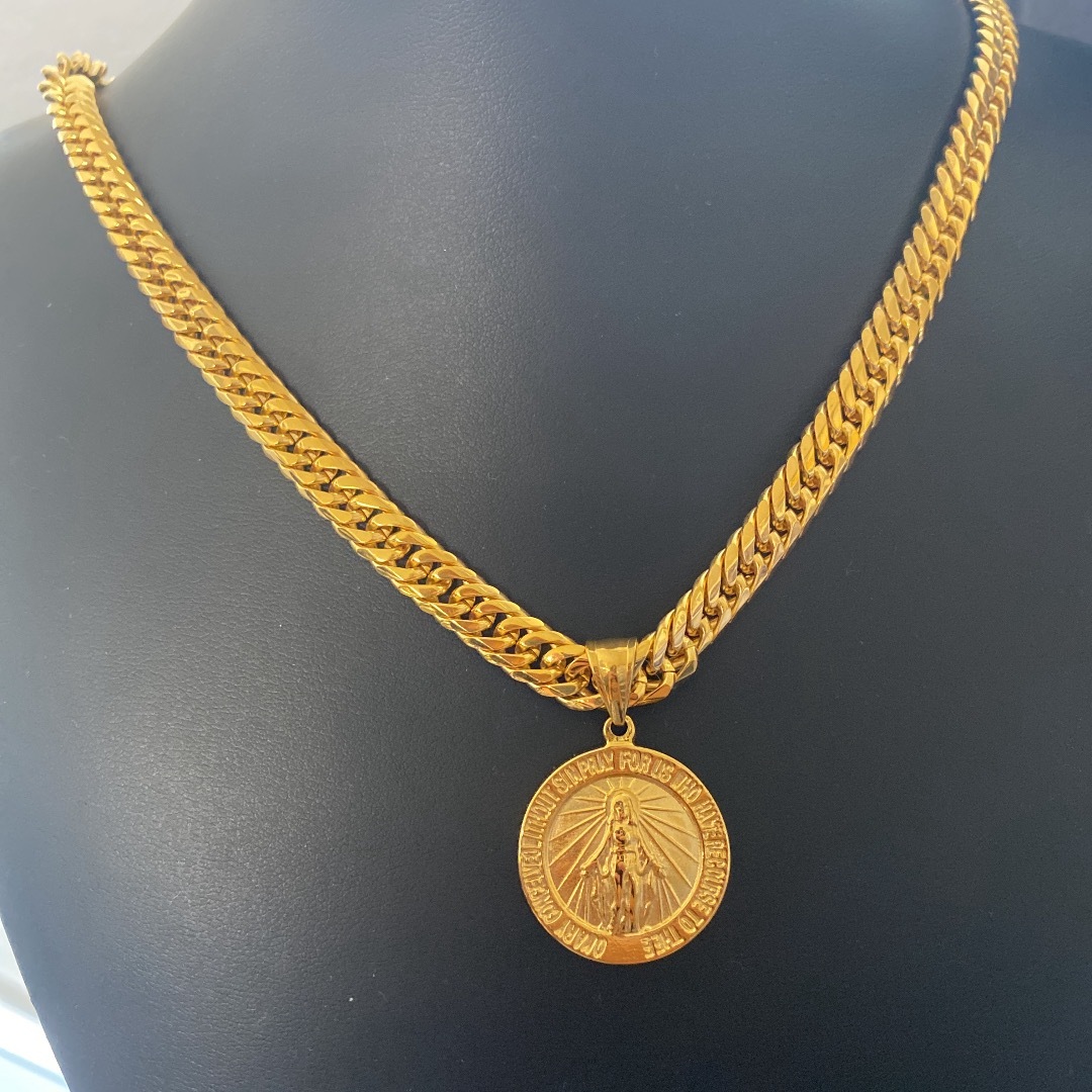 18k gp ゴールド マリアメダイコインネックレス ダブル喜平ネックレス 18k gp ゴールド マリアメダイコインネックレス ダブル喜平ネックレス