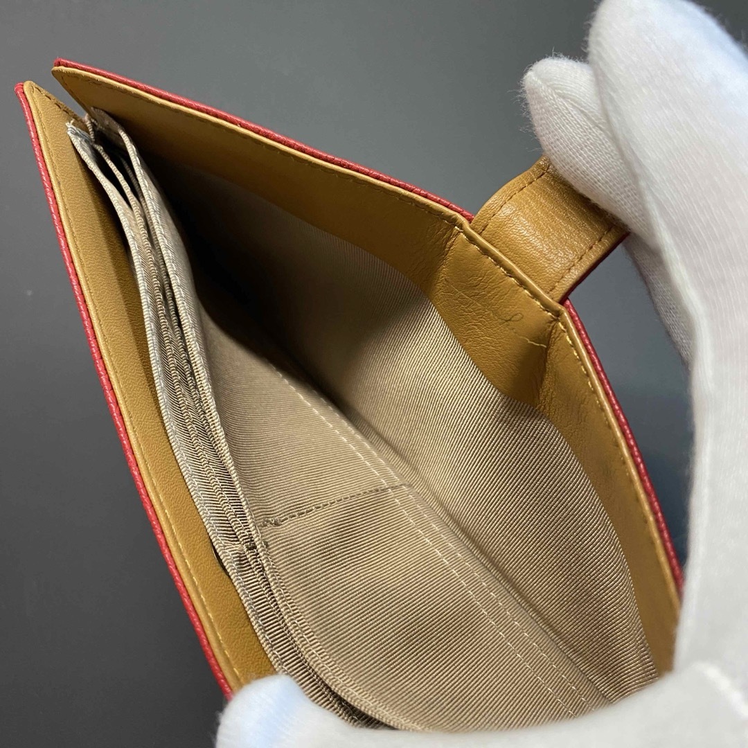 薄い財布  レディース  革  赤 レディースのファッション小物(財布)の商品写真