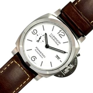 パネライ(PANERAI)の　パネライ PANERAI ルミノールマリーナ 44mm ブラック文字盤 Y番 PAM01314 シルバー/ブラウン ステンレススチール 自動巻き メンズ 腕時計(その他)