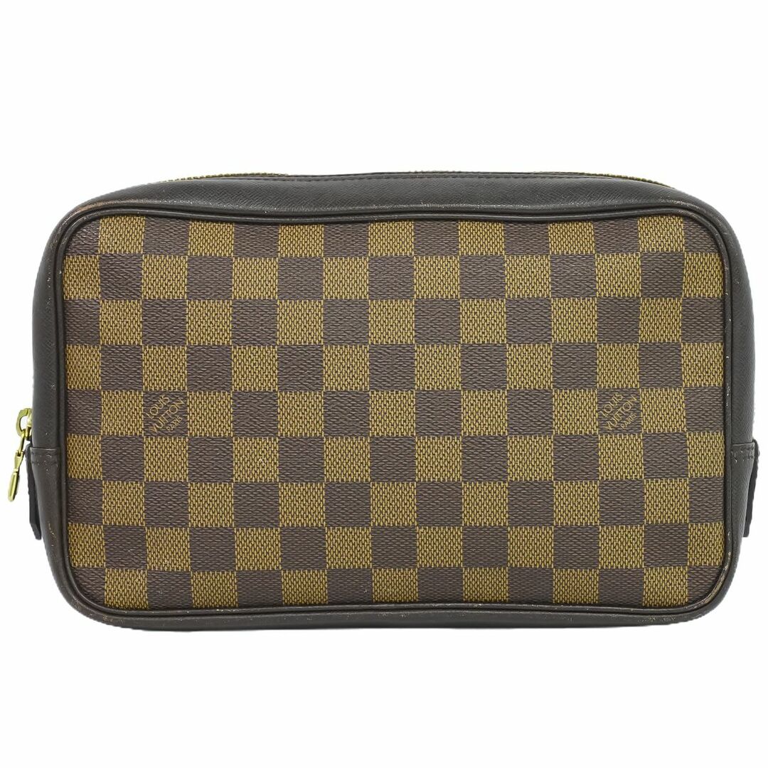 LOUIS VUITTON(ルイヴィトン)の本物 ルイヴィトン LOUIS VUITTON LV トゥルーストワレット ダミエ エベヌ ポーチ 化粧ポーチ ブラウン N47623 Trousse Toilette ビトン 雑貨小物 中古 レディースのファッション小物(ポーチ)の商品写真