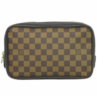 ルイヴィトン(LOUIS VUITTON)の本物 ルイヴィトン LOUIS VUITTON LV トゥルーストワレット ダミエ エベヌ ポーチ 化粧ポーチ ブラウン N47623 Trousse Toilette ビトン 雑貨小物 中古(ポーチ)