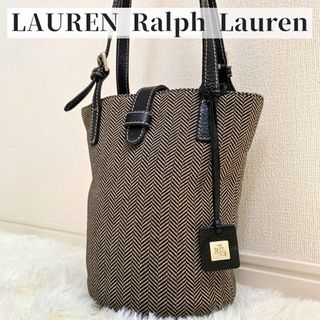 ラルフローレン(Ralph Lauren)の【美品】 ローレン ラルフ ローレン トートバッグ バケツ型 総柄 ロゴプレート(トートバッグ)