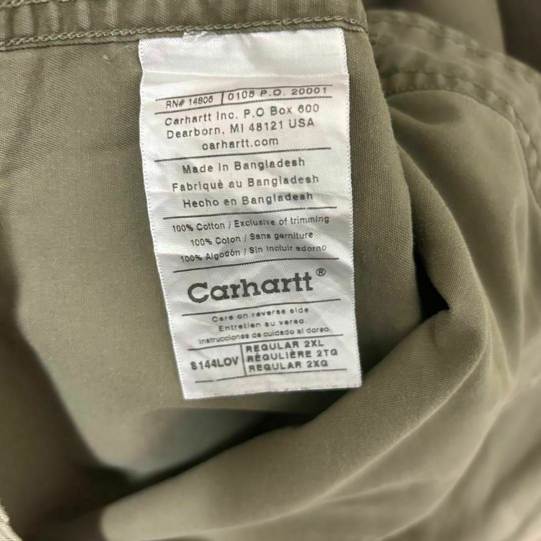 carhartt(カーハート)のCarhartt カーハート　BDシャツ　オリーブグリーン　革ロゴ　2XL メンズのトップス(シャツ)の商品写真