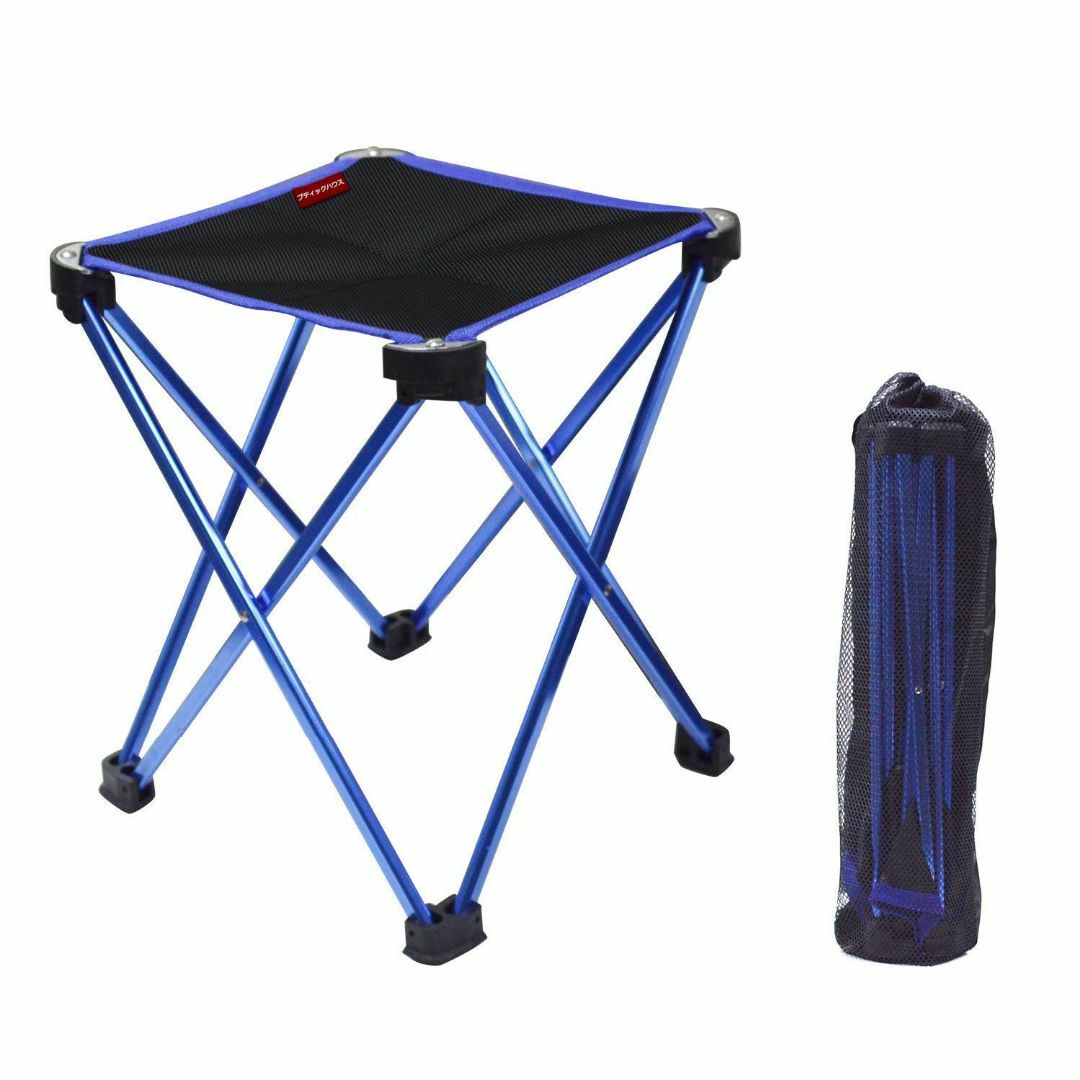【色: ブルー】アウトドアチェア折りたたみ椅子コンパクト イス 持ち運び キャン スポーツ/アウトドアのアウトドア(テーブル/チェア)の商品写真