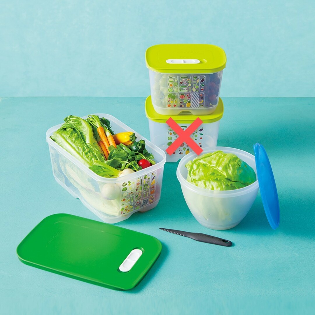 TupperwareBrands(タッパーウェア)のTupperwareベントスマート&レタスキーパーセット インテリア/住まい/日用品のキッチン/食器(容器)の商品写真