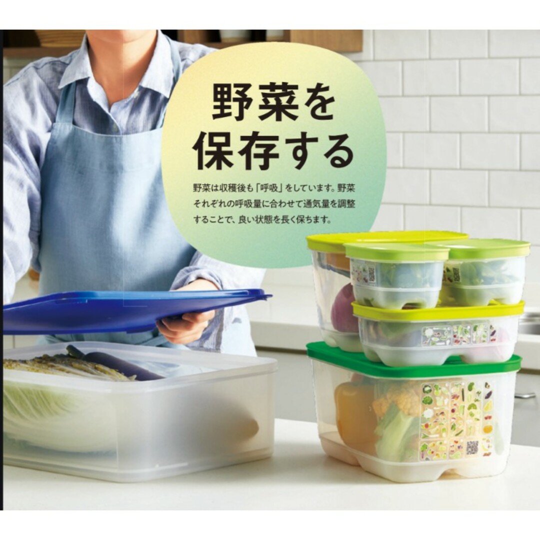 TupperwareBrands(タッパーウェア)のTupperwareベントスマート&レタスキーパーセット インテリア/住まい/日用品のキッチン/食器(容器)の商品写真