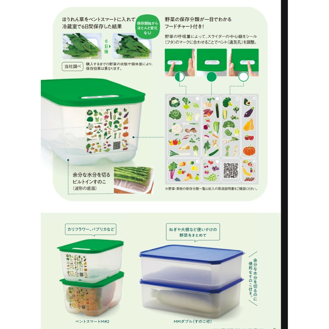 TupperwareBrands(タッパーウェア)のTupperwareベントスマート&レタスキーパーセット インテリア/住まい/日用品のキッチン/食器(容器)の商品写真