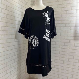 ヒステリックグラマー(HYSTERIC GLAMOUR)のヒステリックグラマー hysteric ウーマンロゴ 透かしレース ワンピース(ひざ丈ワンピース)