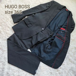 ヒューゴボス(HUGO BOSS)のHUGO BOSS メンズスーツ US 36S ブラック(セットアップ)