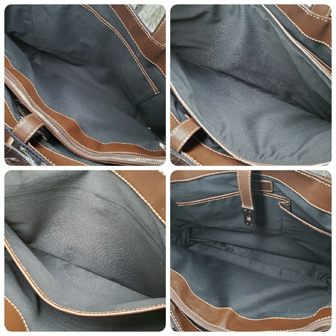 TAKEO KIKUCHI(タケオキクチ)の【新品未使用】 タケオキクチ トートバッグ ターンロック A4 キャンバス 紺 メンズのバッグ(ビジネスバッグ)の商品写真