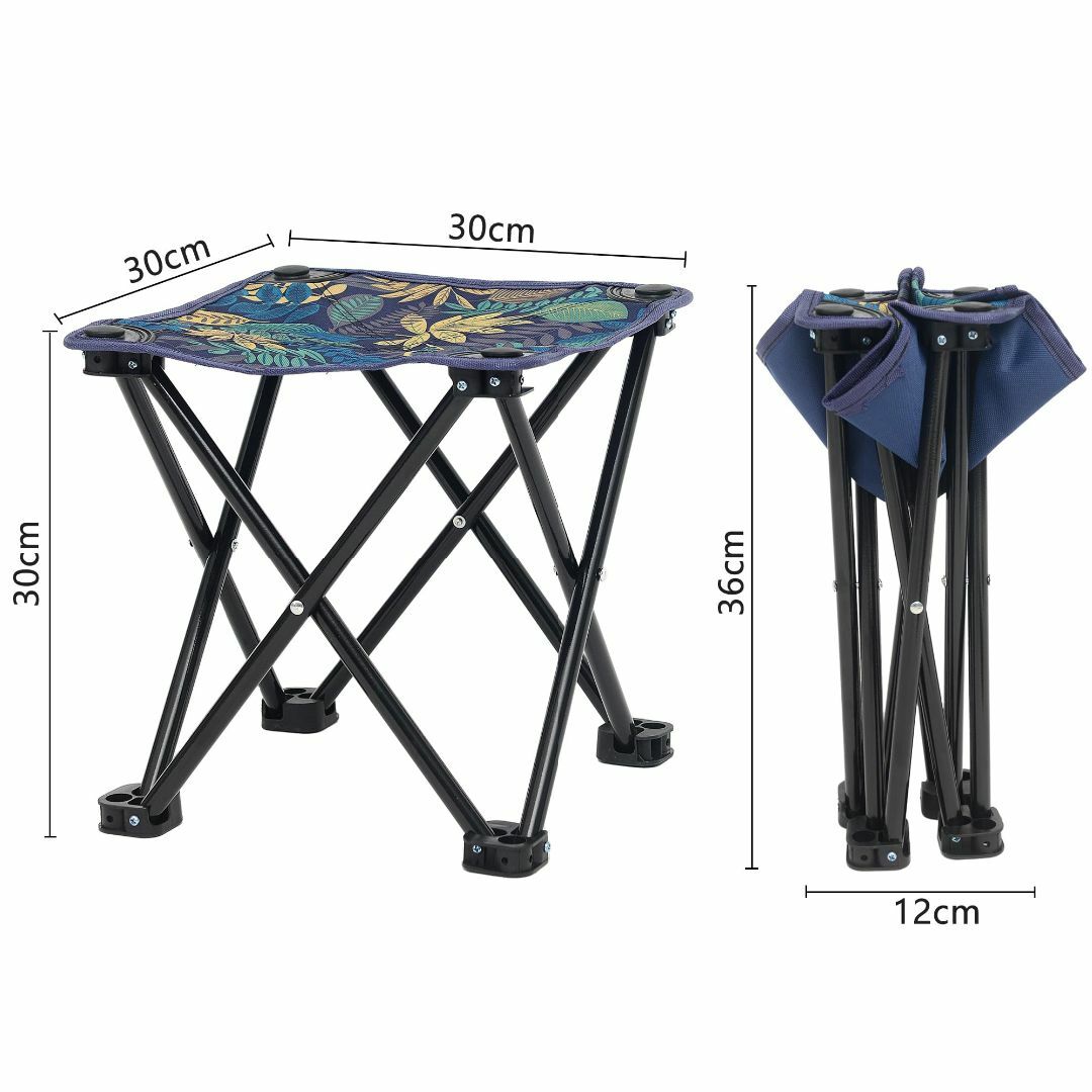 【色: ブルー】アウトドアチェア 軽量 コンパクト折りたたみ椅子 小型 耐荷重  スポーツ/アウトドアのアウトドア(テーブル/チェア)の商品写真