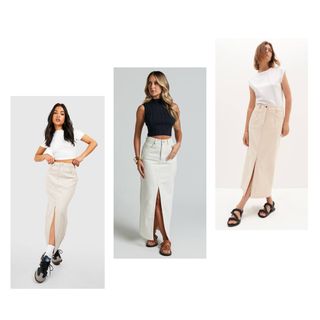 ZARA - Zara フロントスリットデニム生地ロングスカート H&M asos